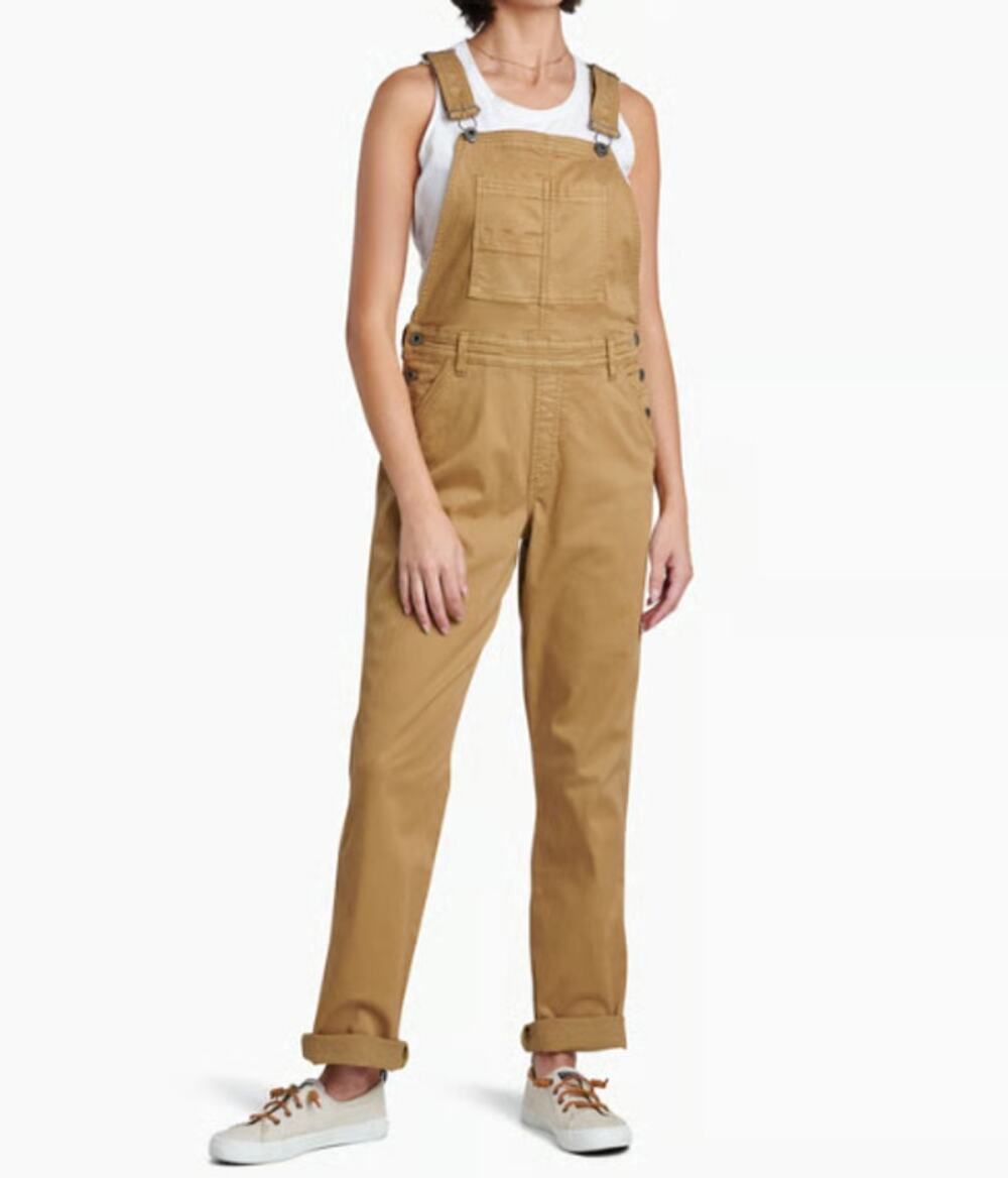 Kuhl Kultivatr Bib Overalls Pants Stretch Honey Tan Twill Outdoor Hiking Size 4